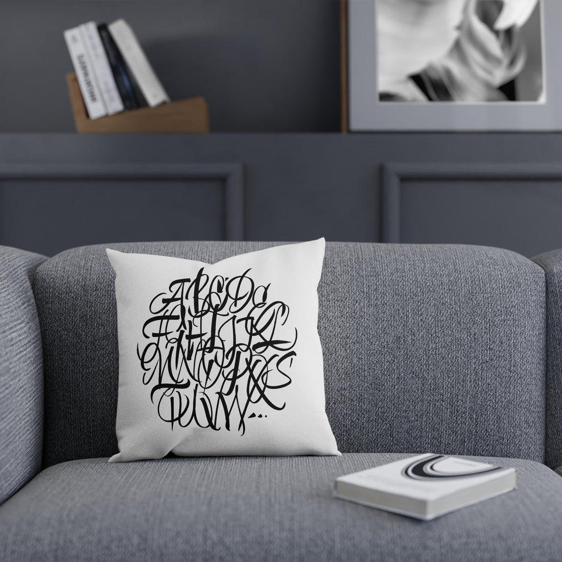 A-Z Pillow White